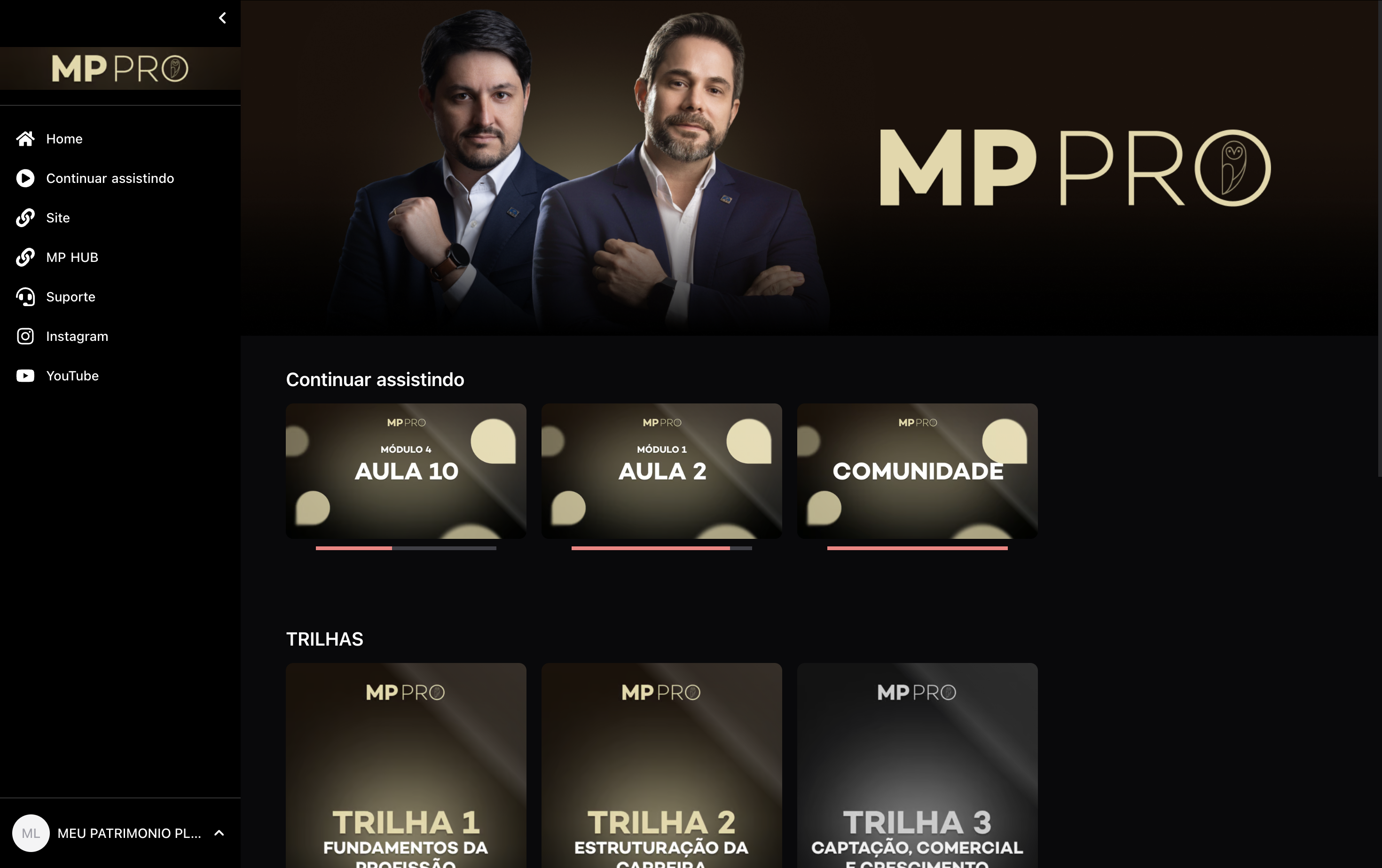 Trilhas de formação no MP PRO